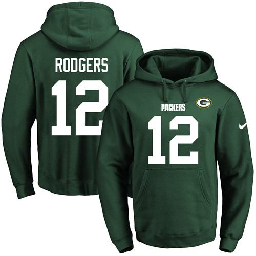 Nike Packers #12 Aaron Rodgers Green Name & Number Pullover NFL Hoodie